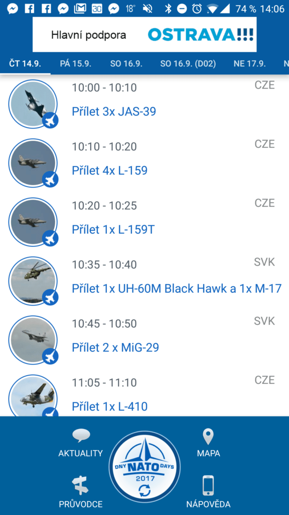 Dny NATO 2017 - přílety