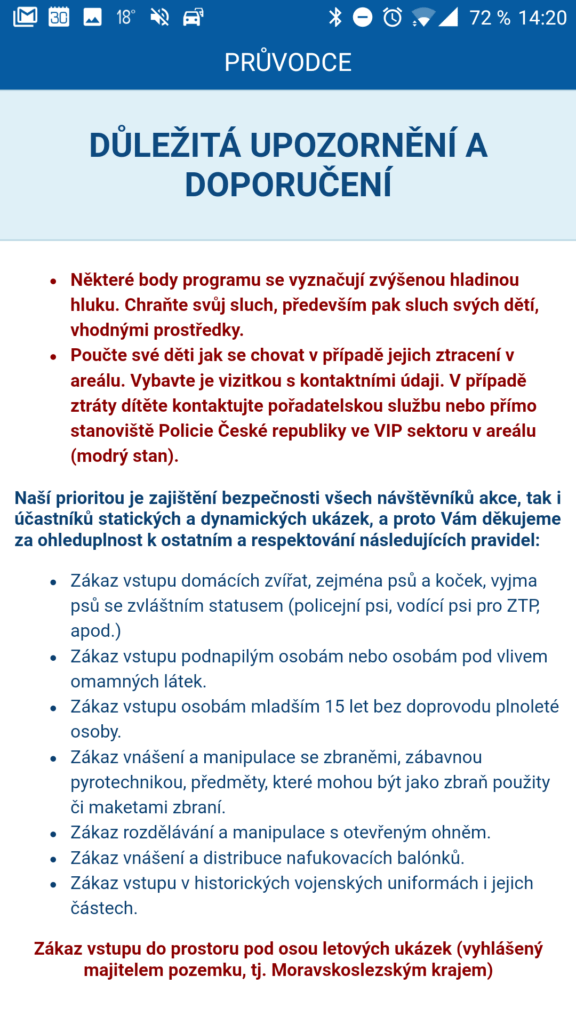 Důležitá upozornění