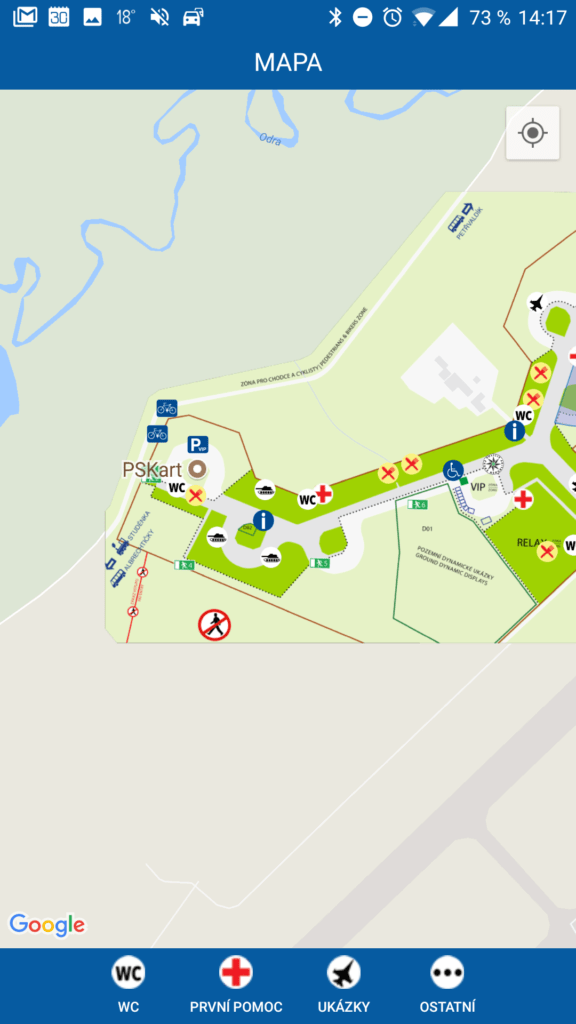 Mapa mošnovského letiště