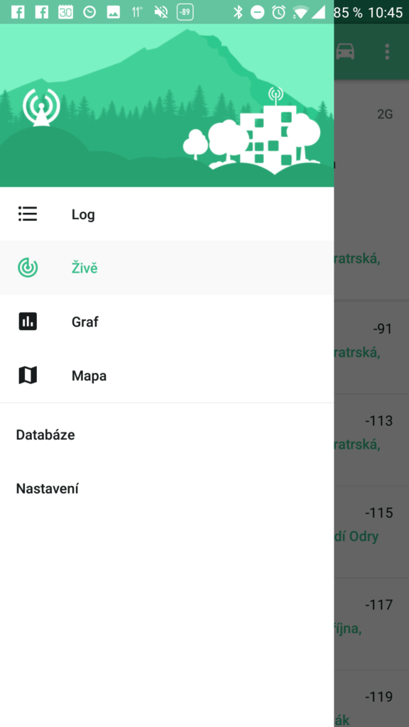 Postranní nabídka