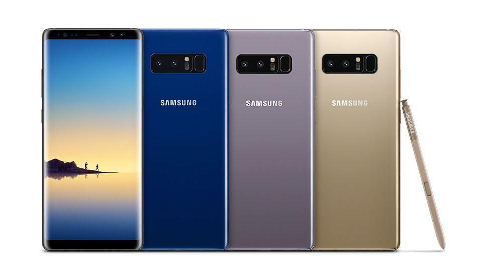 Samsung Galaxy Note 8 barevné varianty