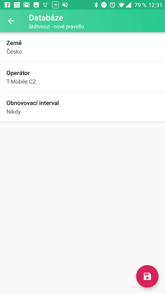 Výběr databáze ke stažení