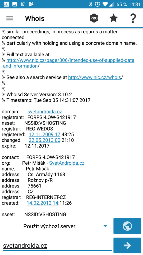 Whois aneb Komu patří doména