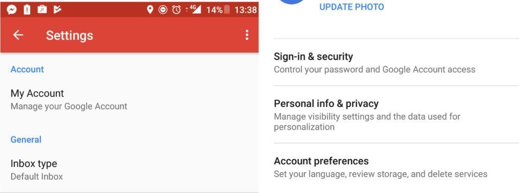gmail aktualizace nastaveni