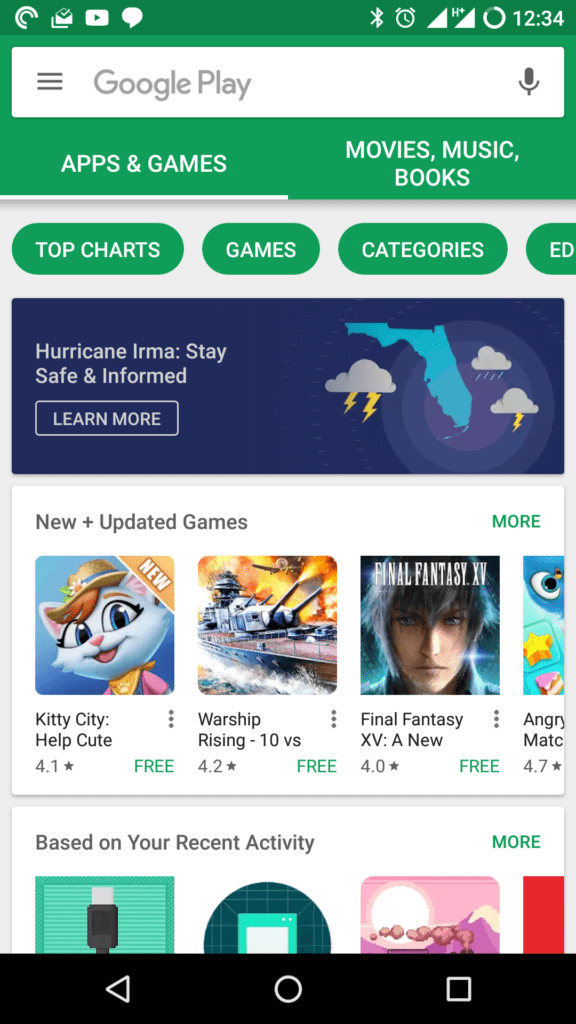 google play vzhled