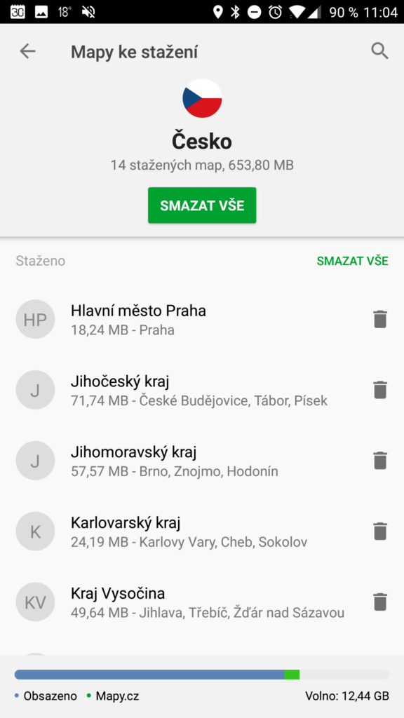 mapy cz stazeni offline