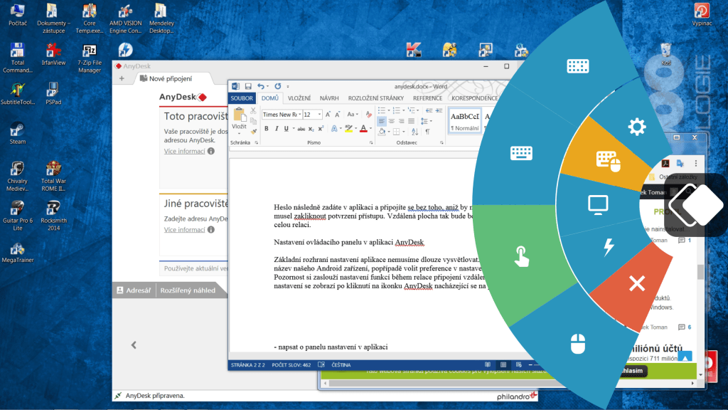 vzdalena plocha anydesk postrani panel