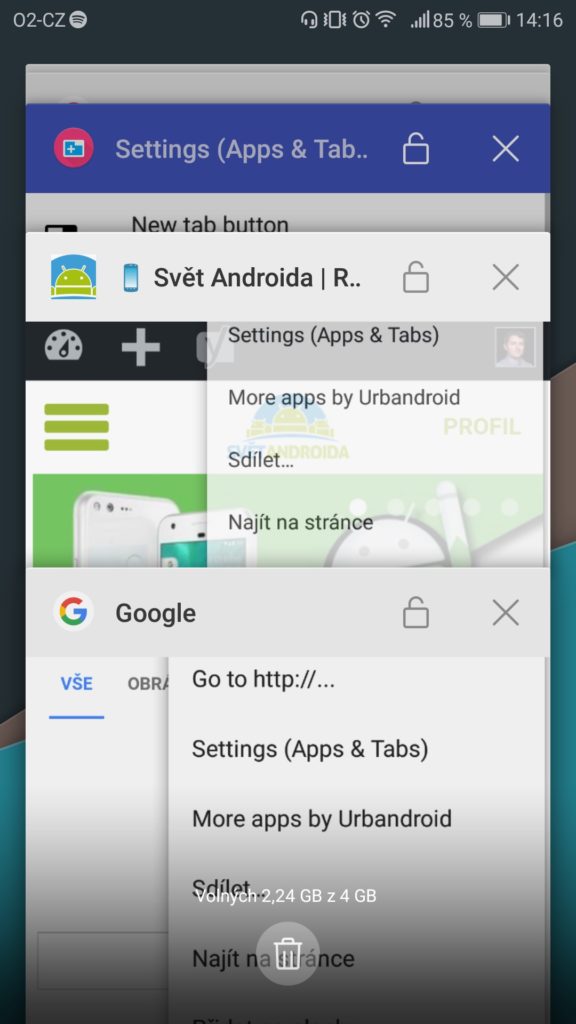 Google Chrome karty rozdeleni tip 4