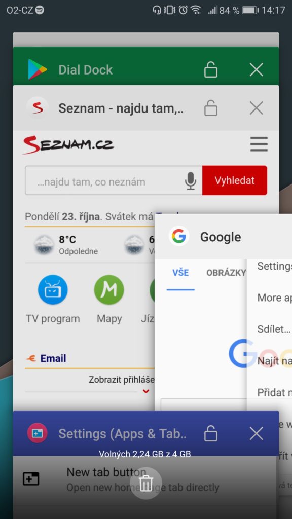 Google Chrome karty rozdeleni tip 6