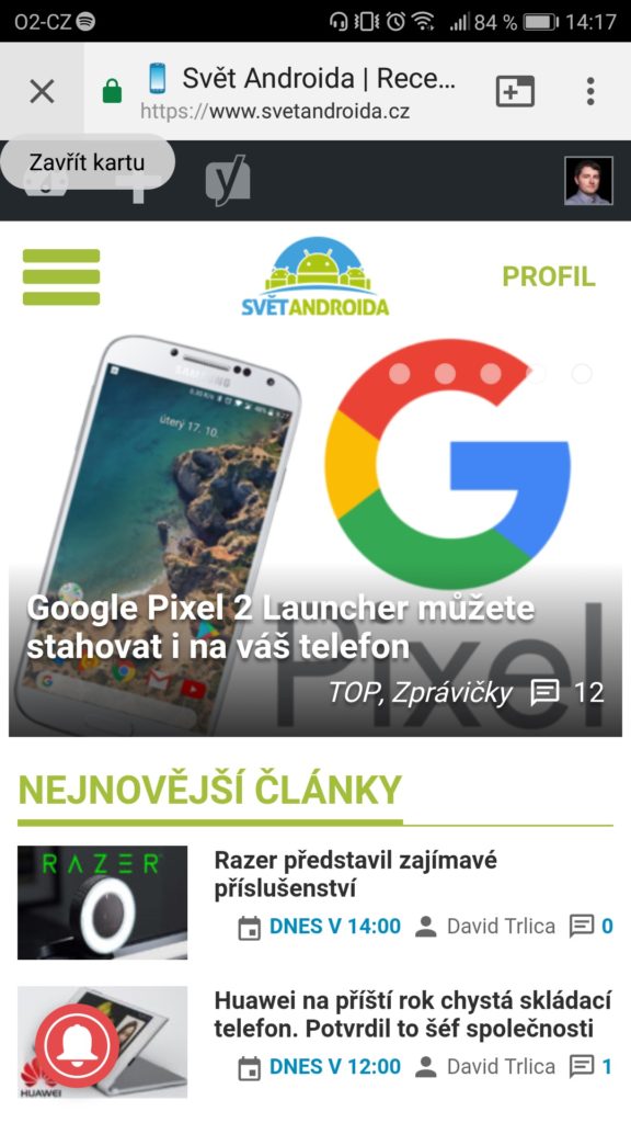 Google Chrome karty rozdeleni tip 7