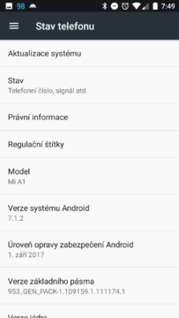 Telefon Xiaomi MI A1-system- android
