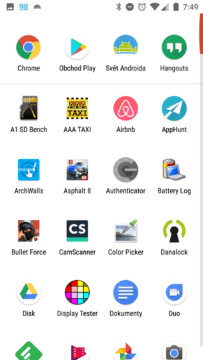 Telefon Xiaomi MI A1-system- aplikace