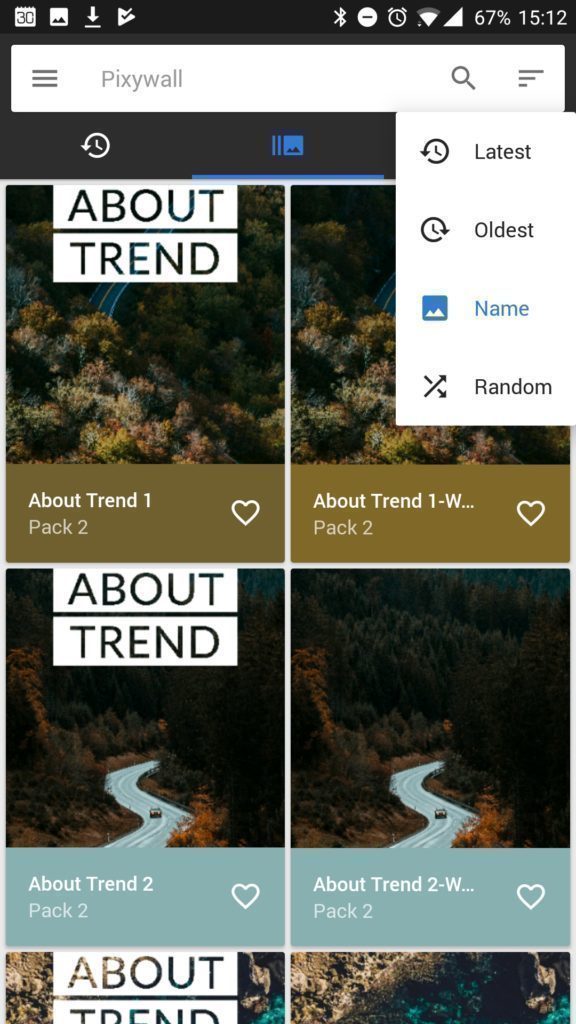 Všechny tapety s možností řazení