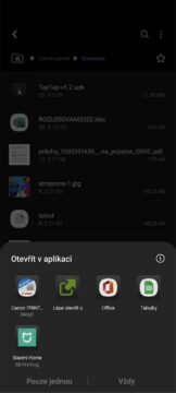 Android výchozí aplikace XLSX