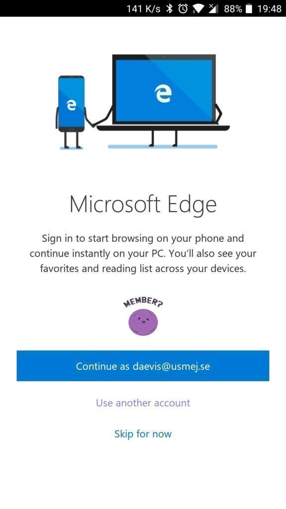microsoft edge android
