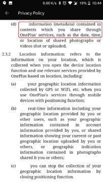 privacy policy oneplus 5