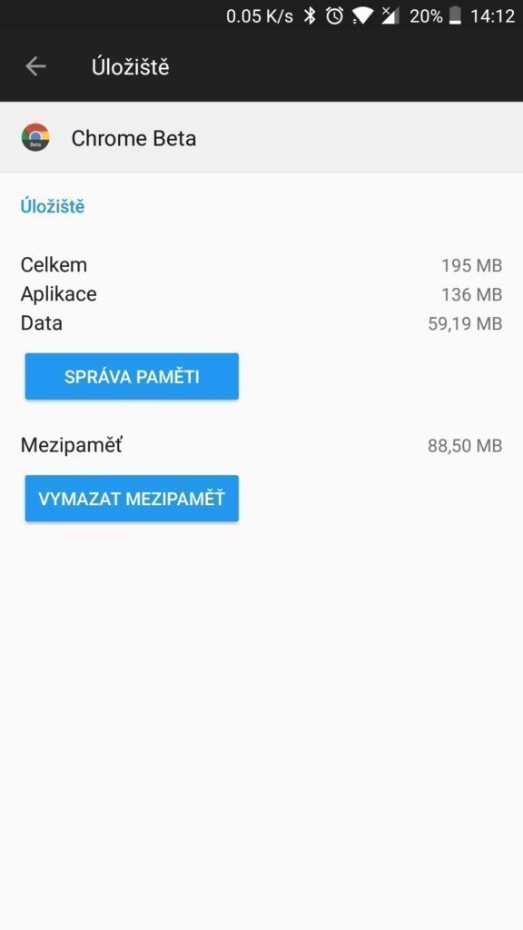 Android aplikace mezipaměť