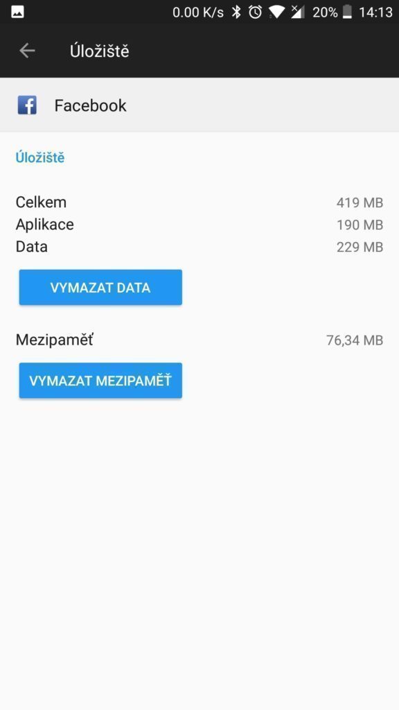 Android aplikace mezipaměť