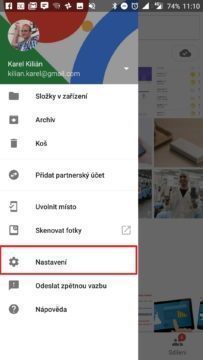 Fotky Google - Nastavení