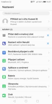 Huawei Mate 10 Pro nastavení