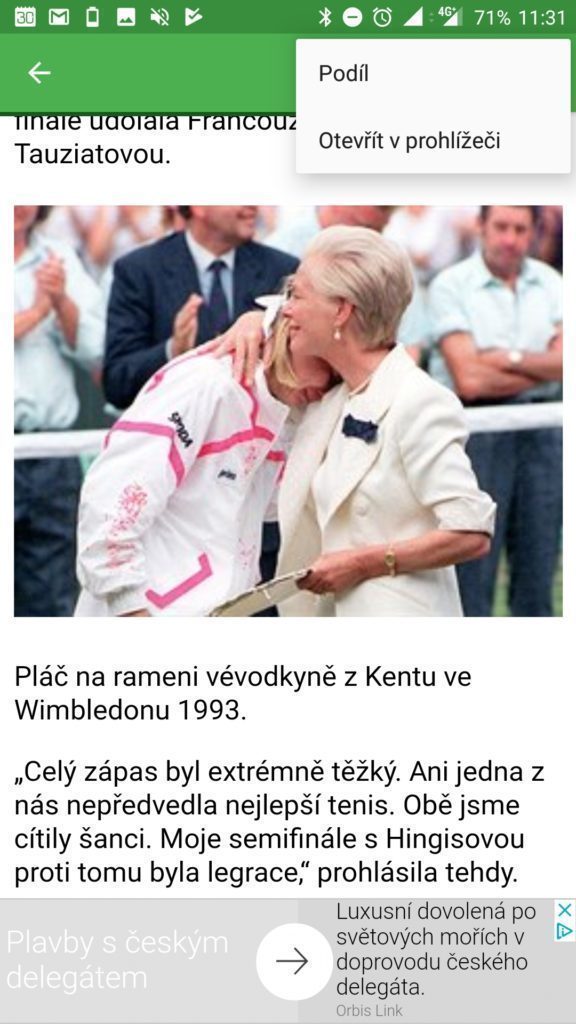 Kontextová nabídka článku