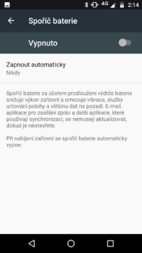 Motorola Moto G5S Plus spořič baterie