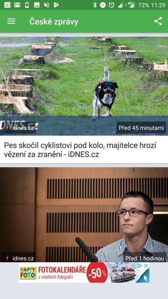 Seznam zpráv ze zvoleného zdroje