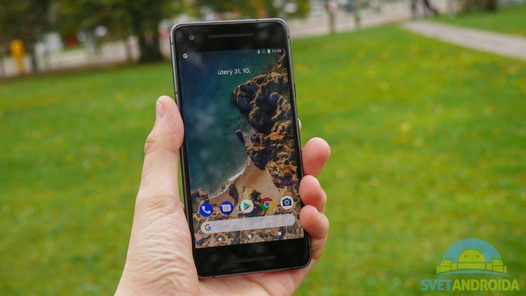 Telefon Google Pixel 2-konstrukce-predni strana