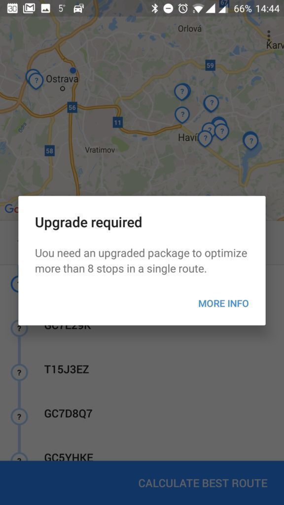 Verze zdarma je omezena na osm zastávek