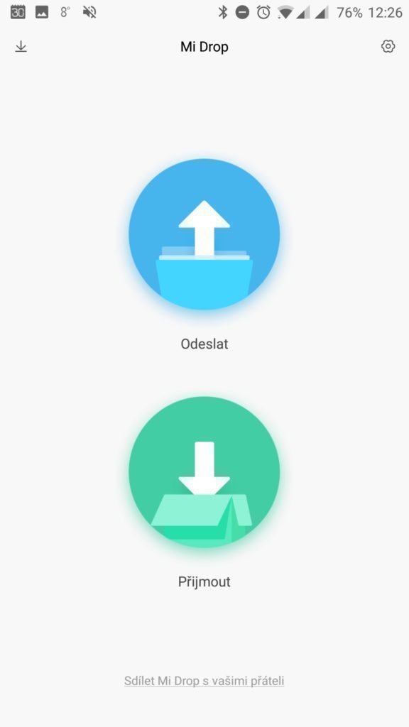 Xiaomi Mi Drop - hlavní obrazovka