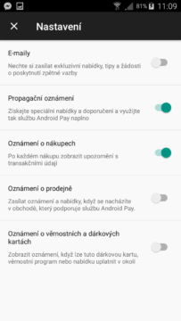 nastavení android