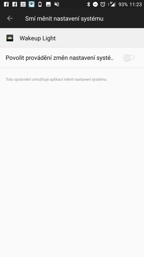 Oprávnění na změnu nastavení