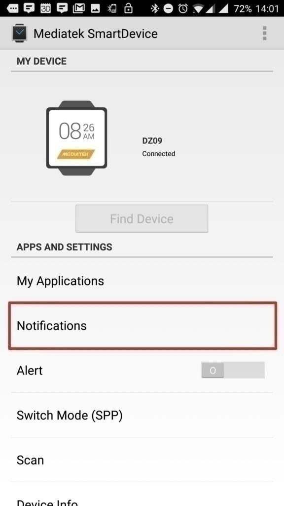 Sekce Notifications