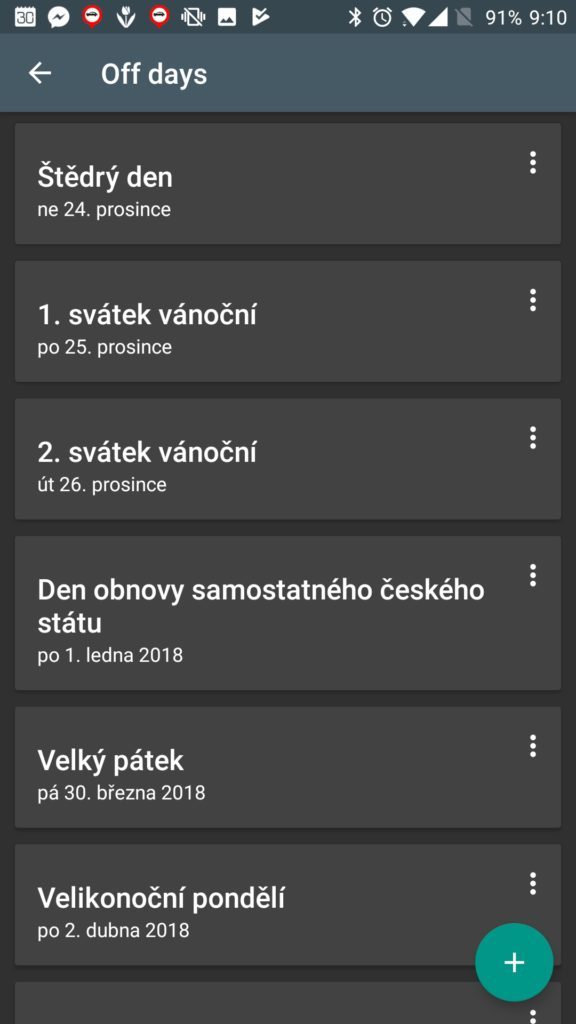 Seznam státních svátků