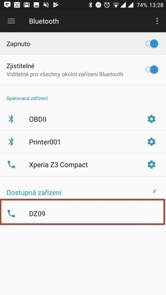 Spojit se zařízením DZ09