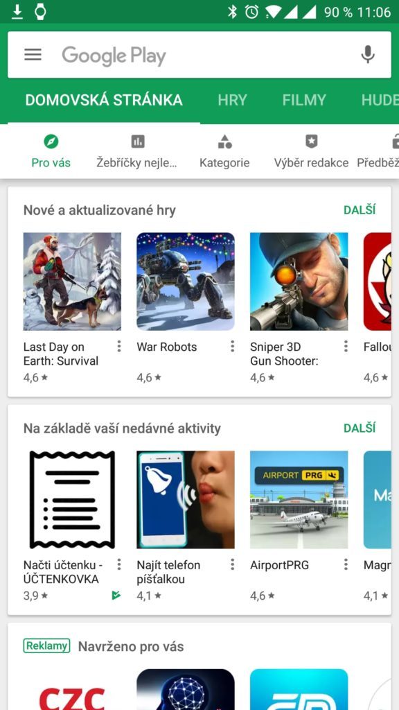 Takto vypadá Obchod Play v roce 2017