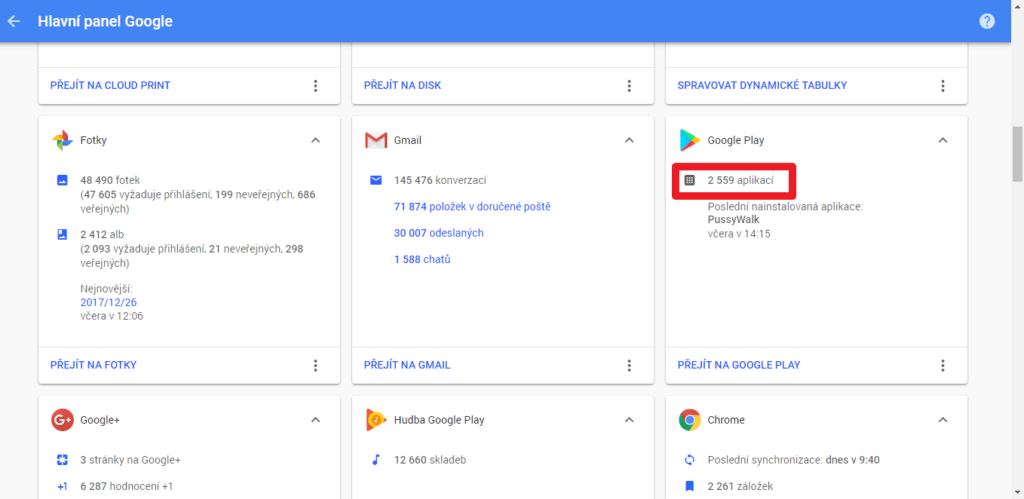 Kolik jste celkem nainstalovali aplikací?