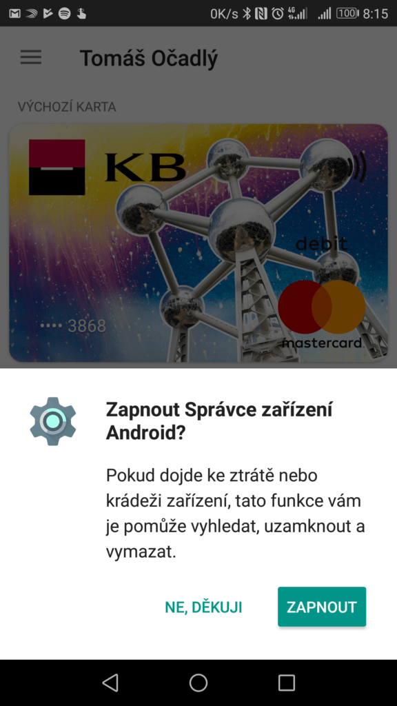 komercni banka nfc platby
