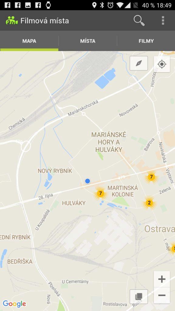 Filmová místa v mapě
