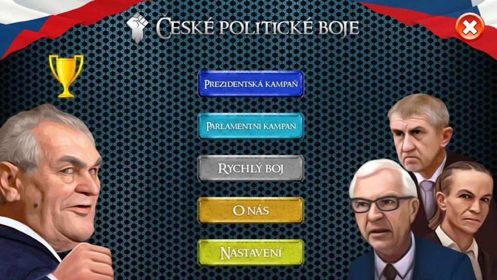 Hlavní nabídka hry České politické boje