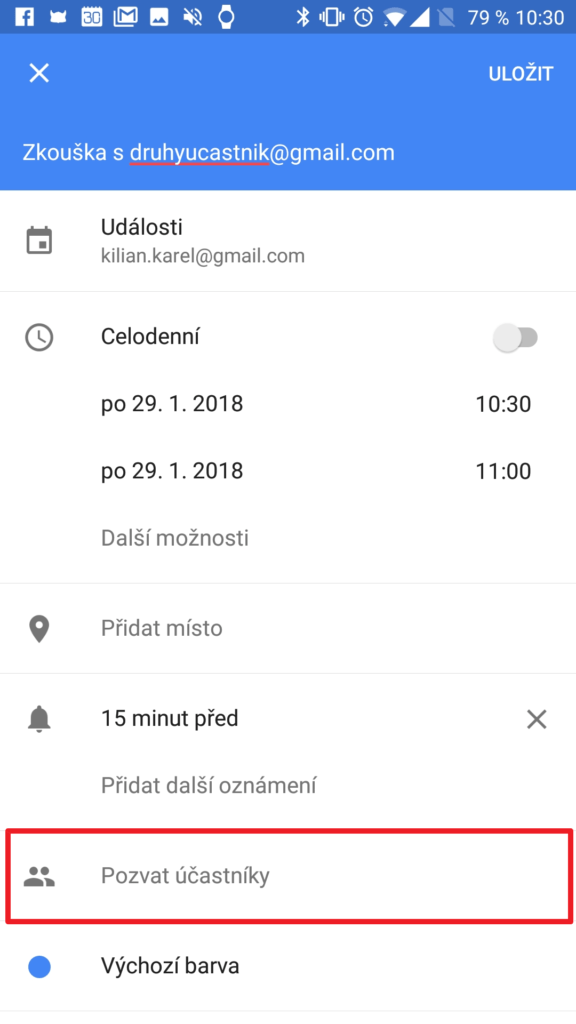 Použijte možnost Pozvat účastníky