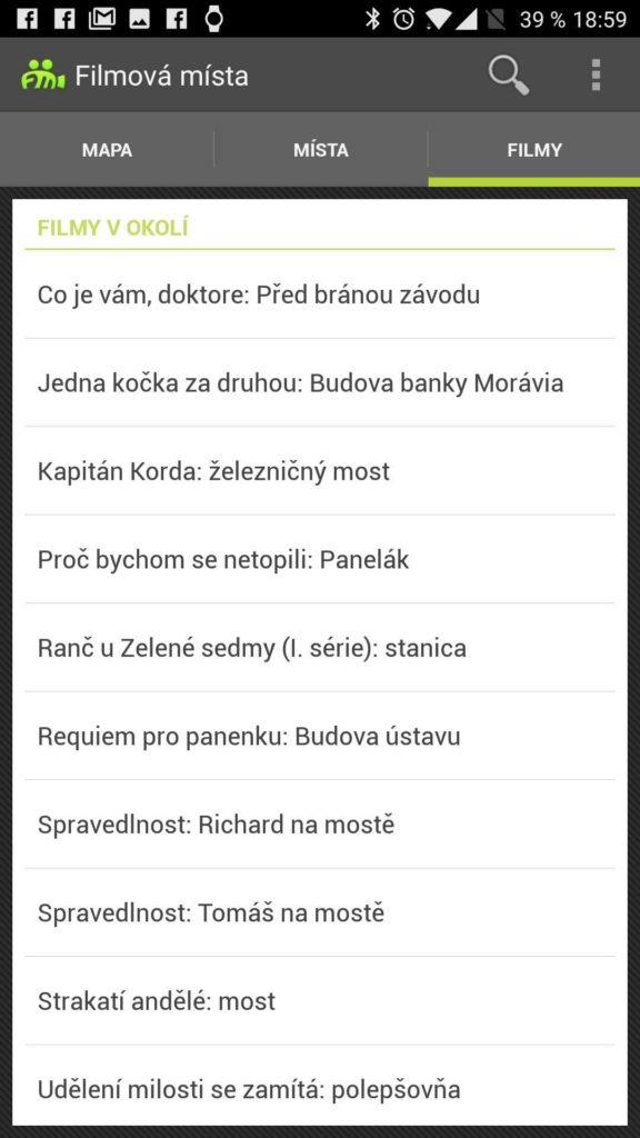 Přehled podle filmů