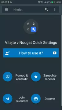 Quick Settings-prepinace v notifikacni liste