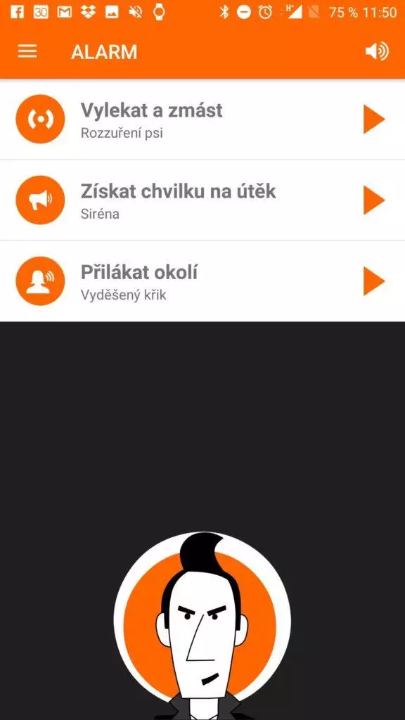 Sekce Alarm