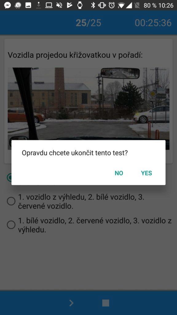 Ukončení testu