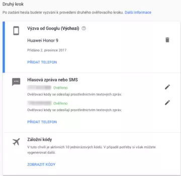 dvoufazove overeni od googlu-cislo