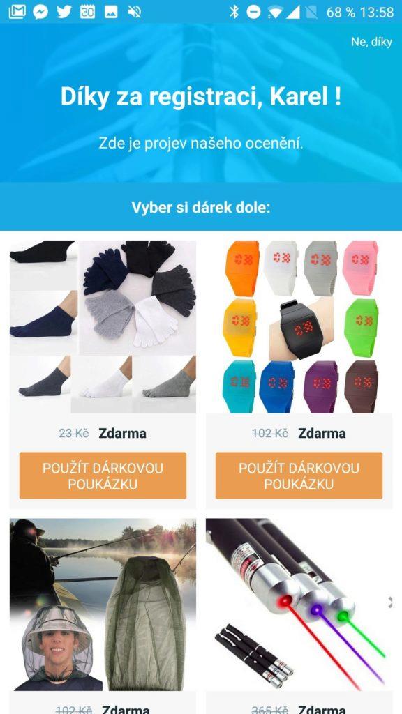 Dárek zdarma za registraci