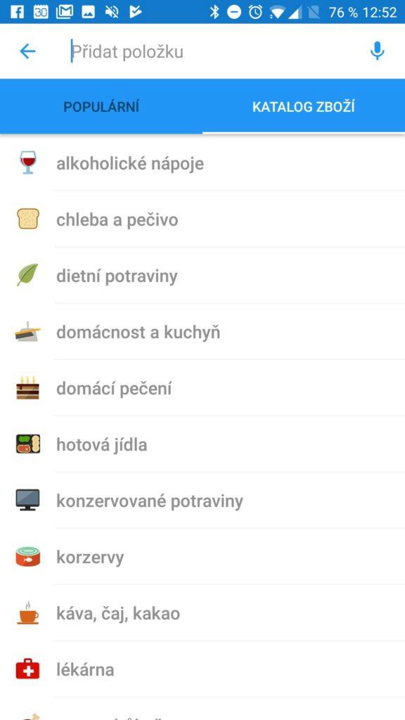 Procházení produktů v kategoriích