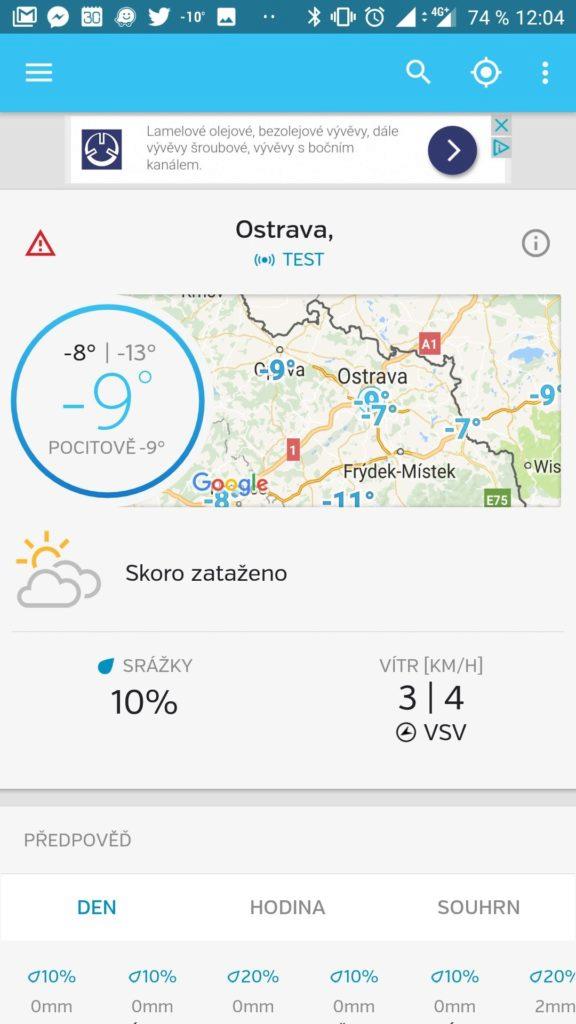 Weather Underground - aktuální situace