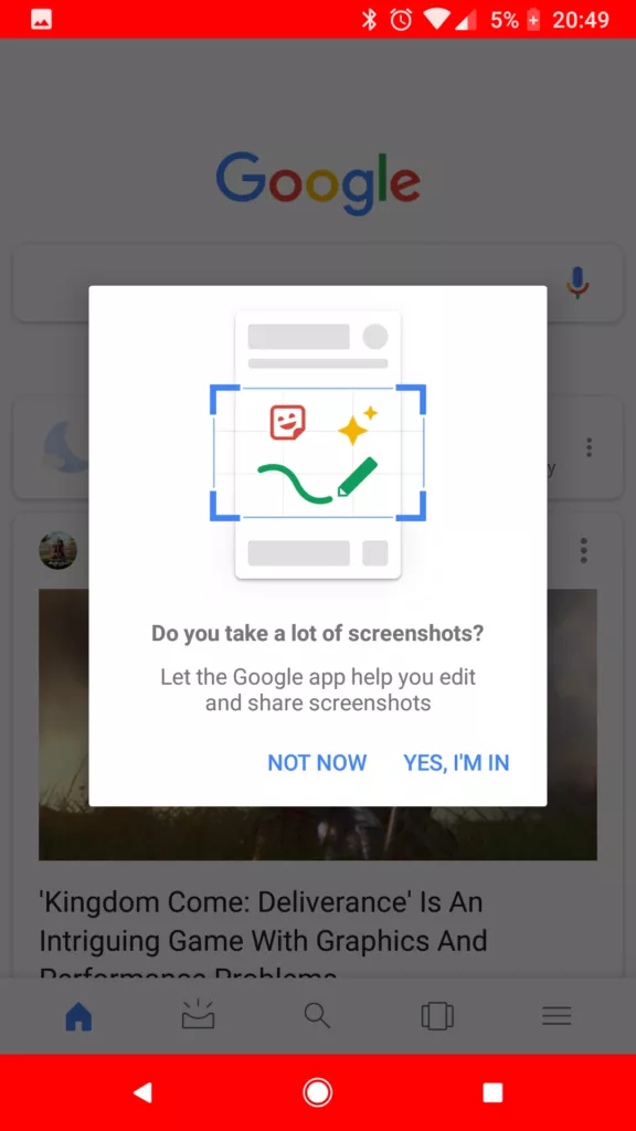 snimky obrazovky Google aplikace (1)